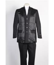  men's Black 4 Button Online Indian Wedding Outfits ~ Mandarin ~ Nehru Collar Jacket Collarle