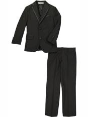   3 Piece Black Prom ~ Wedding Groomsmen Tuxedo Suit