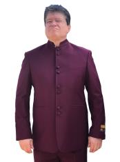  Online Indian Wedding Outfits ~ Mandarin ~ Nehru Collar Jacket Collarless Style  8 Button Wedding Burgundy Prom/Marron Suit
