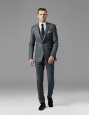 Gray Double Vents 1 Button Suit 