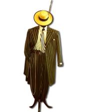  Bold Pronounce High Fashion Yellow Pinstripe Three Piece Zoot Suit "Pre order For July-8-
