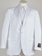  Single Buttons White Notch Collared Sportcoat Jacket Lightweight Material Summer Polyester Suits Men