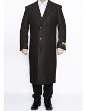  3 Button Ankle length Wool Dress Brown Top Coat/Overcoat | Winter men's Topcoat Sale