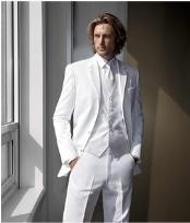  High crafted professionally Satin White Tuxedo With Vest 