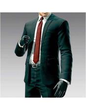  Men's Hitman Agent 47 Black 2 Button  Suit +Free Shirt And tie