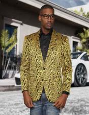  Gold Sequin Glitter Paisley Colorful Stage Fashion Sport Coat Fancy Party Best Cheap Blazer For Affordable Cheap Priced Unique Fancy For Men Available Big Sizes on sale Men Jacket Affordable Sport Coats Sale