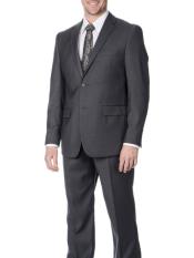 West End Men's Young Look Slim Fit 2 Button Grey Suit - Single Button Suit