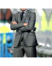 Men's David BeckhamGrey 2 Button Suit