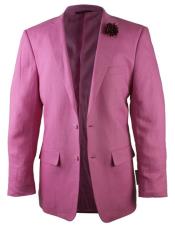  Button Linen Fuchsia Pink