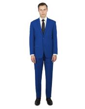  2 Button  2020 New Formal Style! Classic Fit Dark Royal Blue Suit