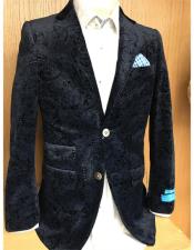  Two Button  Paisley Velvet ~ Velour Blazer Sport Coat Jacket