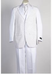  Men's 2 Button 2 Piece All White Suit For Men Wedding For Sale