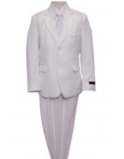  2 Button 3 ~ Three Piece Boys Husky Suit Style Vested White Toddler Suits for Weddings