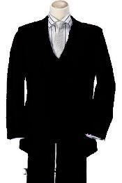  High crafted professionally Dark color black Two buttons Vested Man Made Fiber~rayon 3 Piece Suits for Men Notch Collared Vented