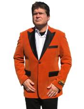   2 Buttons Orange Tuxedo Black Velvet ~ Velour Best Cheap men's Blazer Affordable Cheap Priced Unique Fancy For Men Available Big Sizes on sale Men Jacket Affordable Sport Coats Sale