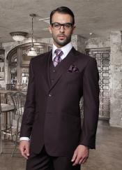  Classic Vested Two buttons Very Cheap Priced Fitted Tapered cut Cheap Priced Fitted Tapered cut Dark Purple pastel color ~ Plum ~ Eggplant Suit 3 ~ Three Piece Suit