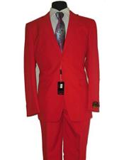  Two Button Red Classic Suit