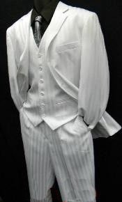 White Pinstripe Suits