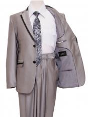  Two buttons Front Closure Children Kids Toddler suits available in little boys 3 three piece suit for Weddings Silver 