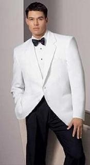  White Dinner Jacket - Two buttons Notch Collared 