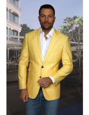 Yellow 2 Buttons Affordable Cheap Priced Unique Fancy For Men Available Big Sizes on sale Beach Wedding outfit Sport Coat Best Cheap Blazer For Men Affordable Sport Coats Sale