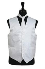 Men's Neck Ties - Mens Dress Tie - Trendy Mens Ties Groomsmen Wedding Vest ~ Waistcoat ~ Waist coat For Groom and Groomsmen Ties (Buy 10 of same color Tie For $25 Each) Combo White 
