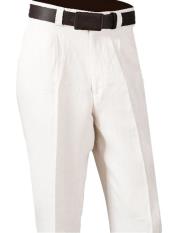  White Linen Single Pleated creased Pant