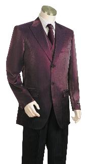  Fashionable 3 ~ Three Piece Vested Wine Zoot Suit 