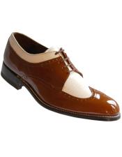  Wingtip ~ Spectator Brown~White Leather Sole men's Prom - Stacy Baldwin Shoes