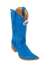  Royal Blue Eel XXX-Toe Western Boots $217