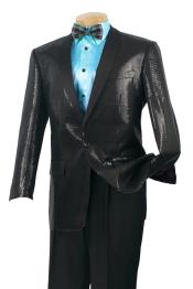 Black Satin Shiny Suit