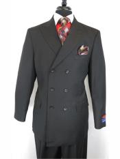  Jet Black Double Breasted Button Closure Suit - Suit - Zuit Suit