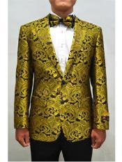  Cheap men's Printed Unique Patterned Print Floral Tuxedo Gold Flower Jacket Prom Custom Celebrity Modern Tux