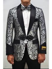 Mens Black And Silver Suit 
