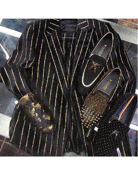 Black Gold Suit – Black Gold Notch Lapel Mens Suits For Sale