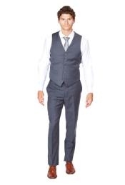  men's Grey Matching - men's Vest & Tie Dress Set Pants