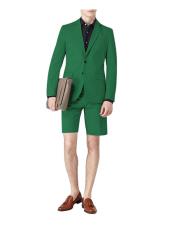  Green Two Button Suit