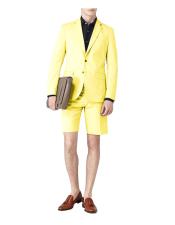  Yellow Two Button Suit