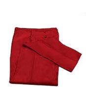  men's Slim Fit Sharkskin Metallic Shiny Dress Red Pants 