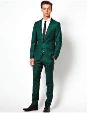  Two Button Emerald Green