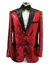  men's Two Button Red Suit