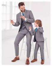  Father ~ Dad And Son Matching Suits Light Grey