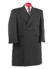  Double Breasted Lined Double Breasted men's Dress Coat Blend Long Overcoat