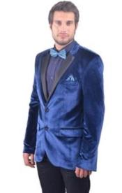  men's Midnight blue Fitted Velvet with Tuxedo ~ Satin Lapel Velour men's Blazer Navy Jacket   