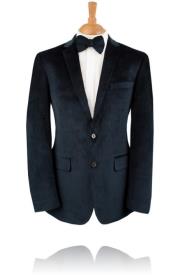  Blue Velvet Tuxedo Jacket, by Black Label velour men's Blazer 2 Button Jacket