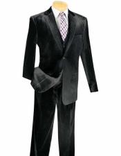  Men's 3 Piece Black Velvet Vested velour men's Blazer Jacket Suits 