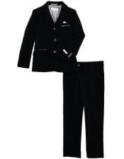  Black Velvet Fabric Suit