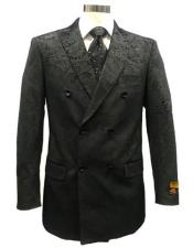  men's Double Breasted Velvet Fabric Paisley Pattern Black velour men's Blazer Jacket Slim Fitted