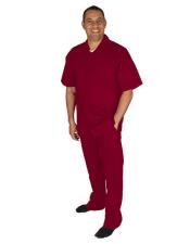  Burgundy Linen Walking Suit - Casual Suits For Men - Mens Leisure Suit