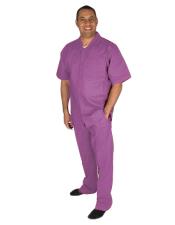  Linen Walking Button Closure 2 Piece Suit Purple- Casual Suits For Men - Mens Leisure Suit
